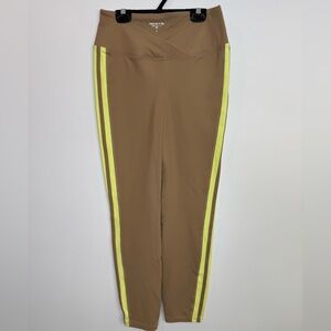 Year of Ours Veronica High-Rise Brown, Highlighter Yellow Leggings Size Large